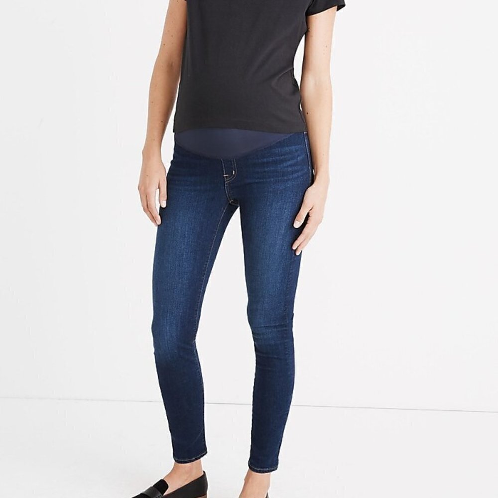 NWT Madewell Maternity Over-the-Belly Skinny Jeans in Hayes Wash size 25